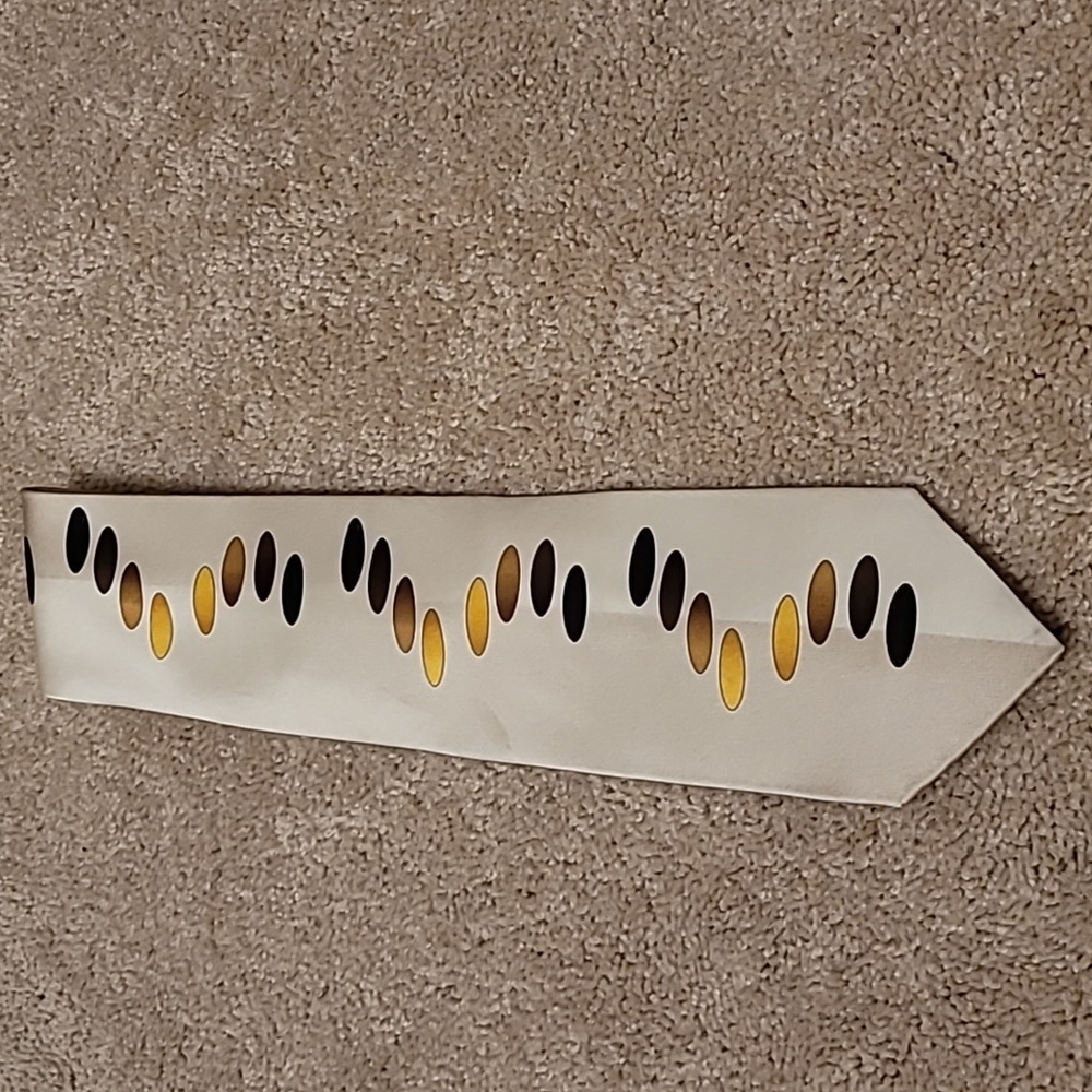 Tan tie with dots 100% silk